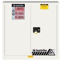 Justrite Flammable Cabinet, 30 gal., White 893305